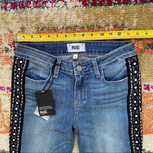 PAIGE Verdugo Embellished Mid-rise Skinny Ankle Jeans - Picture 13 of 16
